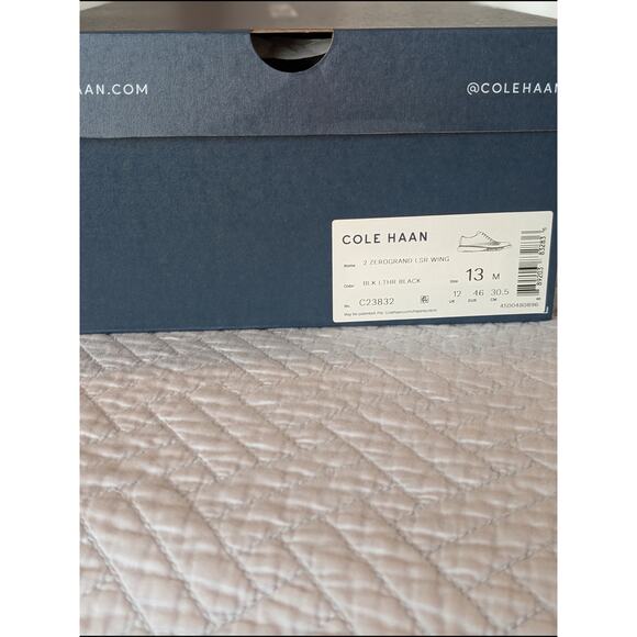 NiB Cole Haan Men\'s Wingtip Size 13M Black 2.ZeroGrand Laser Wingtip (0340)